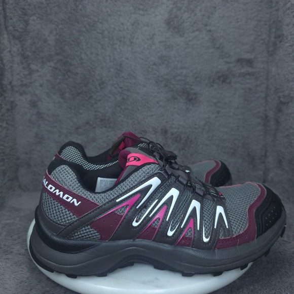Salomon Shoes - Salomon XA Comp 7 Shoes Womens 7.5 Grey Pink Trail Running Sneakers